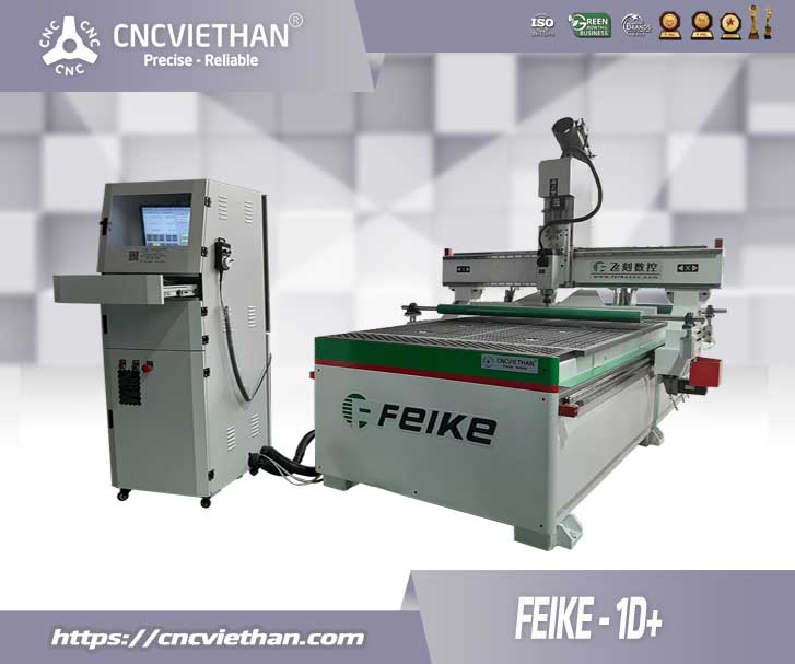  Máy CNC 1 đầu HẠNG NẶNG kết hợp tỳ phôi,ra phôi tự động FEIKE1325-1D+